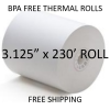 50 Rolls - 3.125" x 230' WHITE Thermal Receipt Paper, BPA Free,  FREE SHIPPING