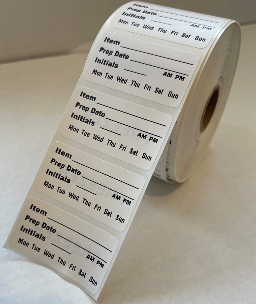 2″ x 1″ Food Prep Labels, Removable, Dissolvable Adhesive, Writable ...